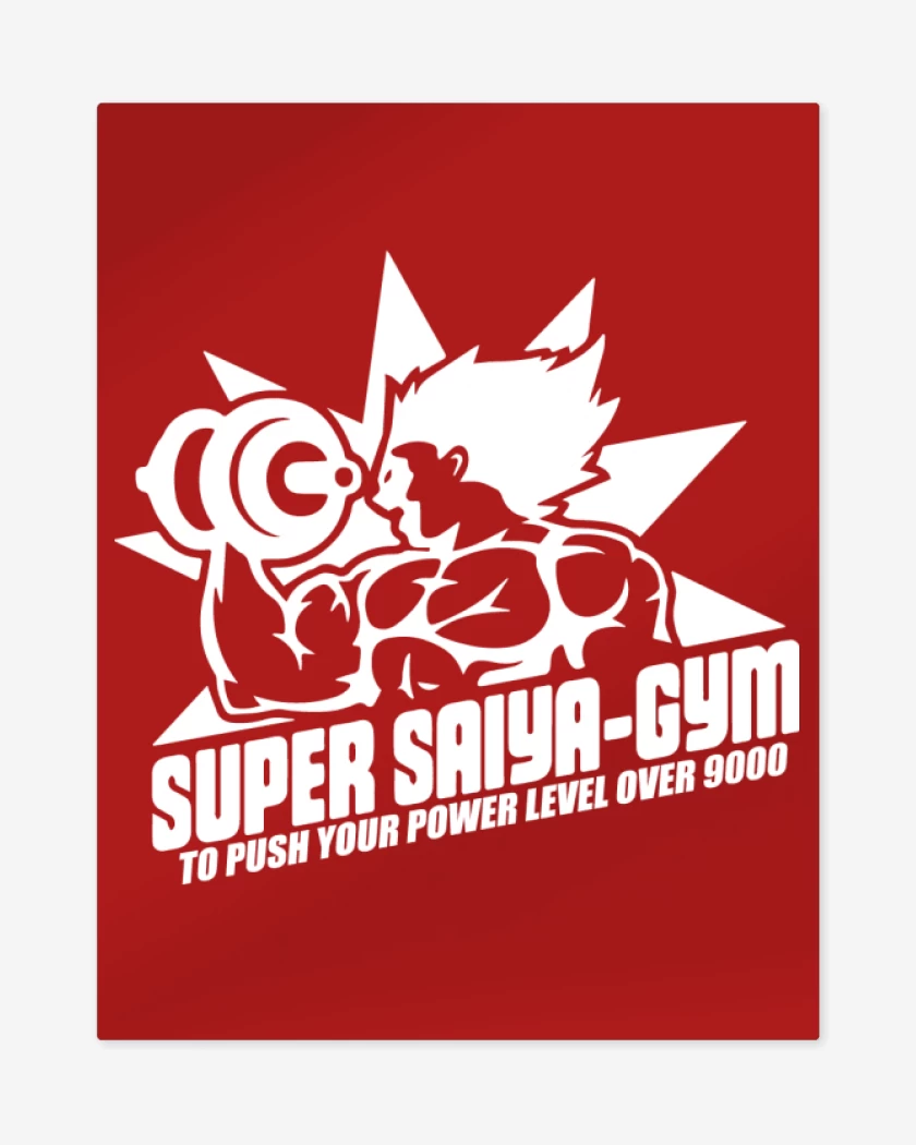 Print metalico Rojo de Super Saiya-Gym