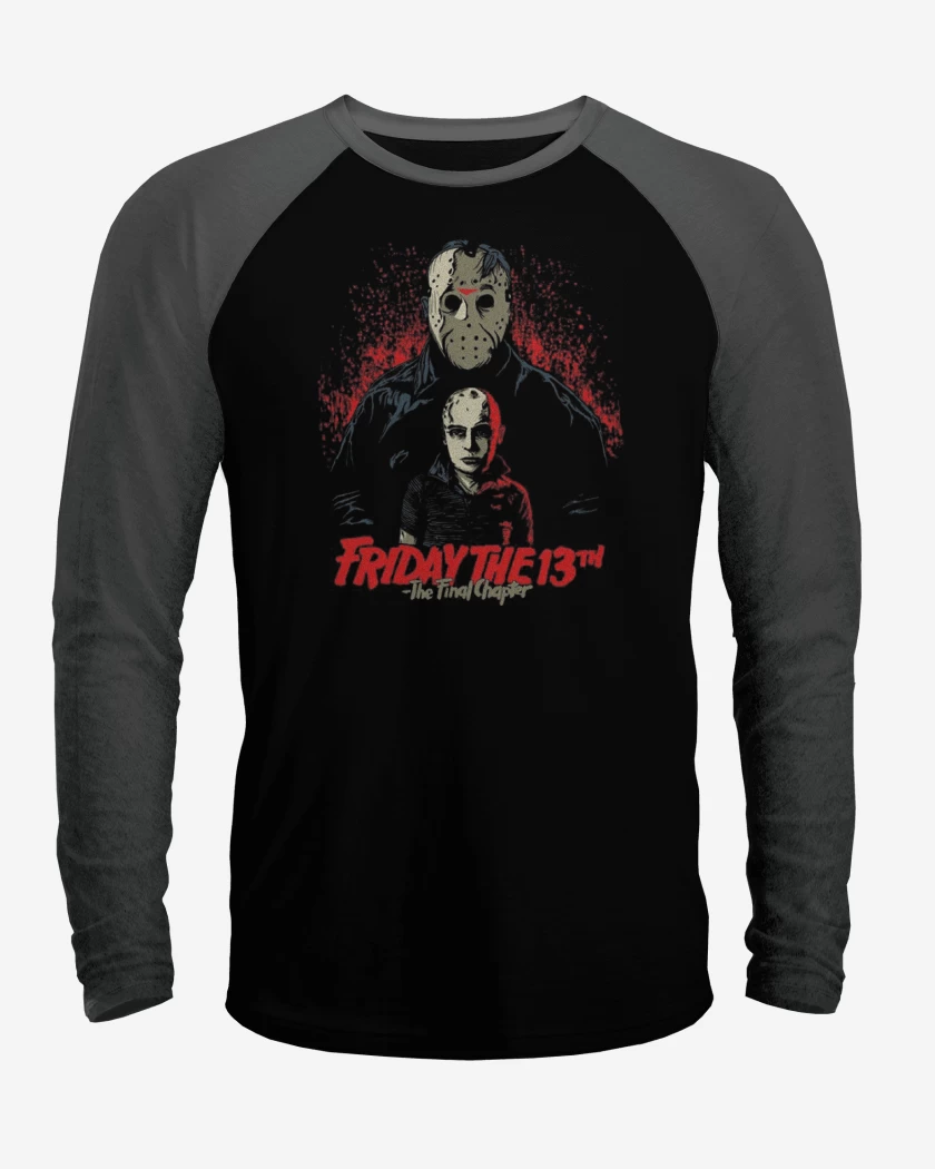 Polera Raglan Negro / Negro Heather de Jason Friday The 13