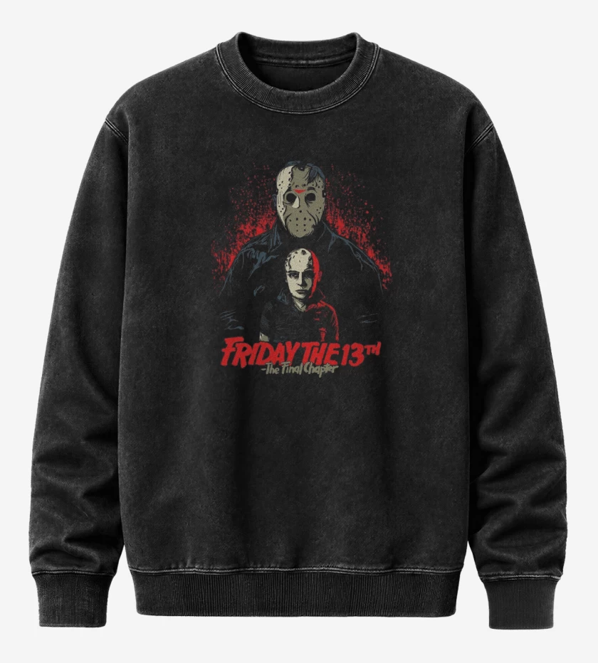 Poleron Polo Acid Wash Negro de Jason Friday The 13