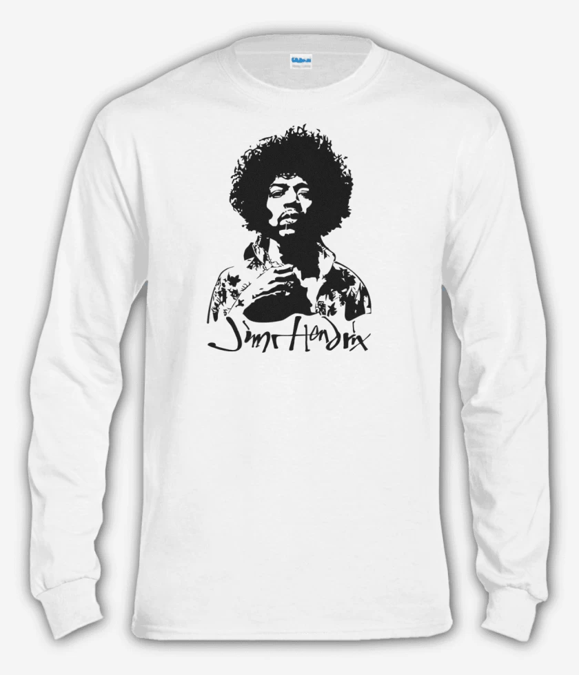Polera manga larga Blanco de Jimi hendrix