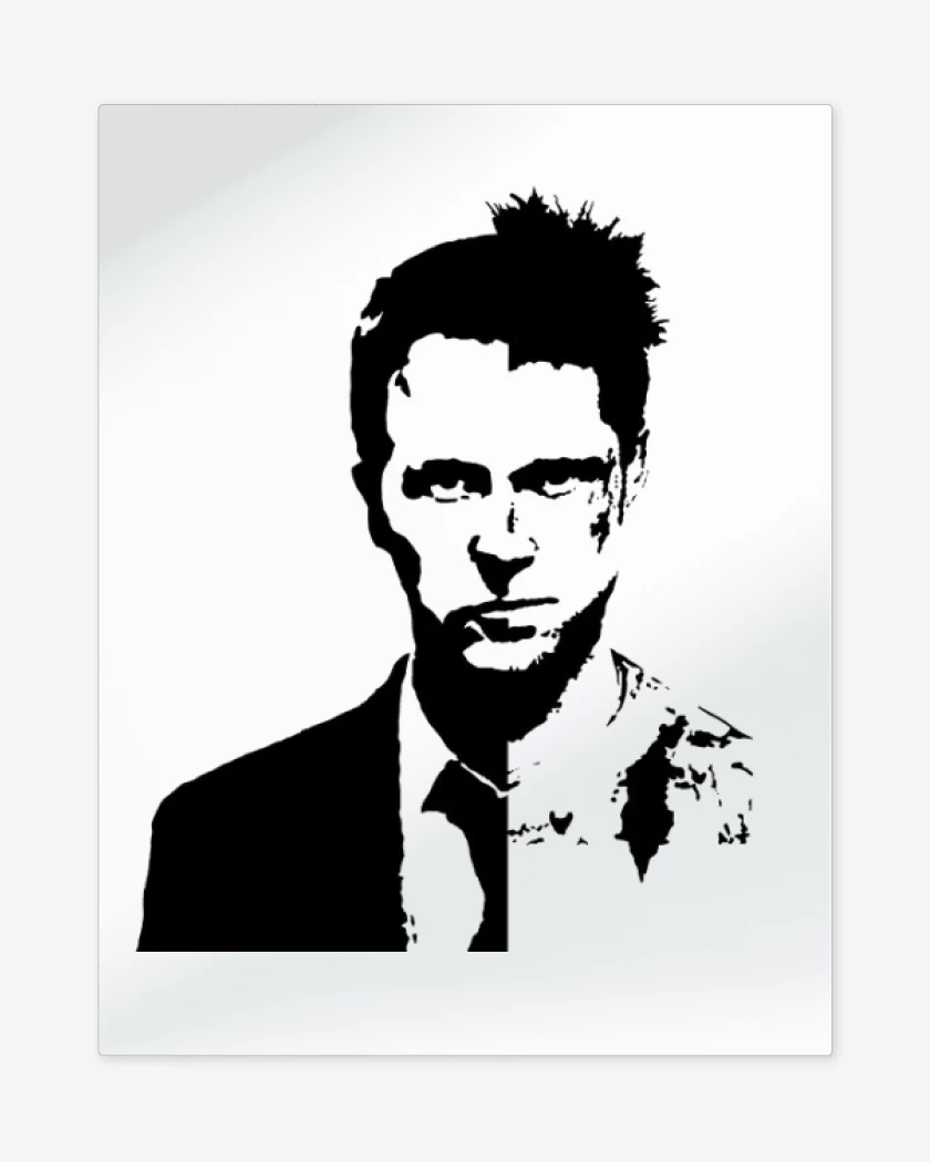Print metalico Blanco de Narrador & Tyler