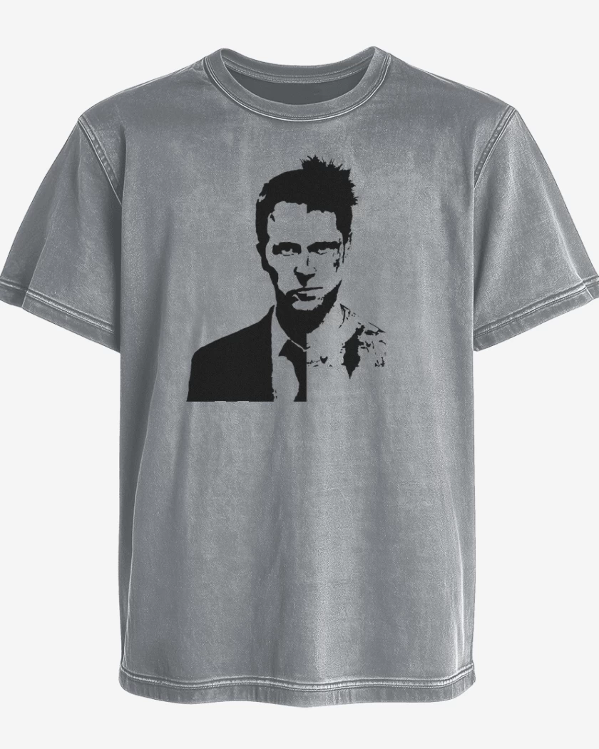 Polera desgastada Gris Melange de Narrador & Tyler