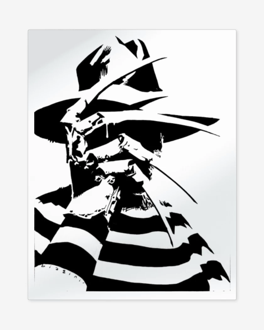 Print metalico Blanco de Freddy Krueger