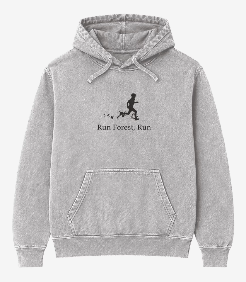 Poleron Canguro Acid Wash Gris Melange de Run forest run 