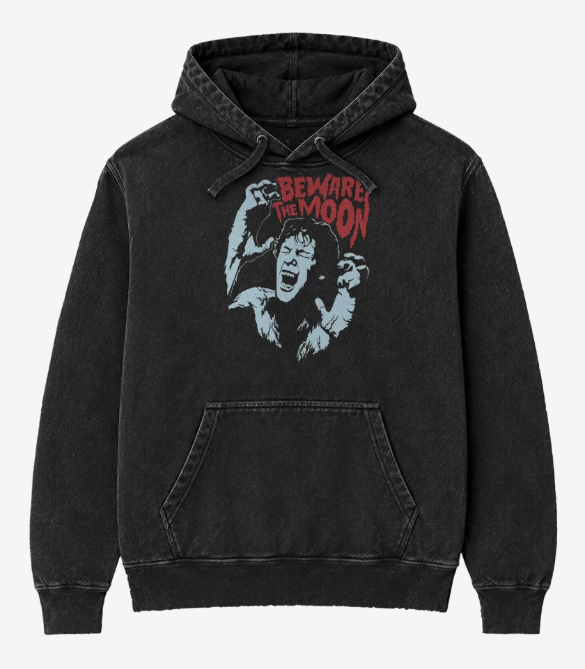Poleron Canguro Acid Wash Negro de Beware the moon 