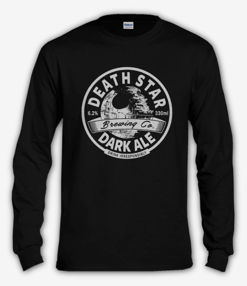 Polera manga larga Negro de death star 2