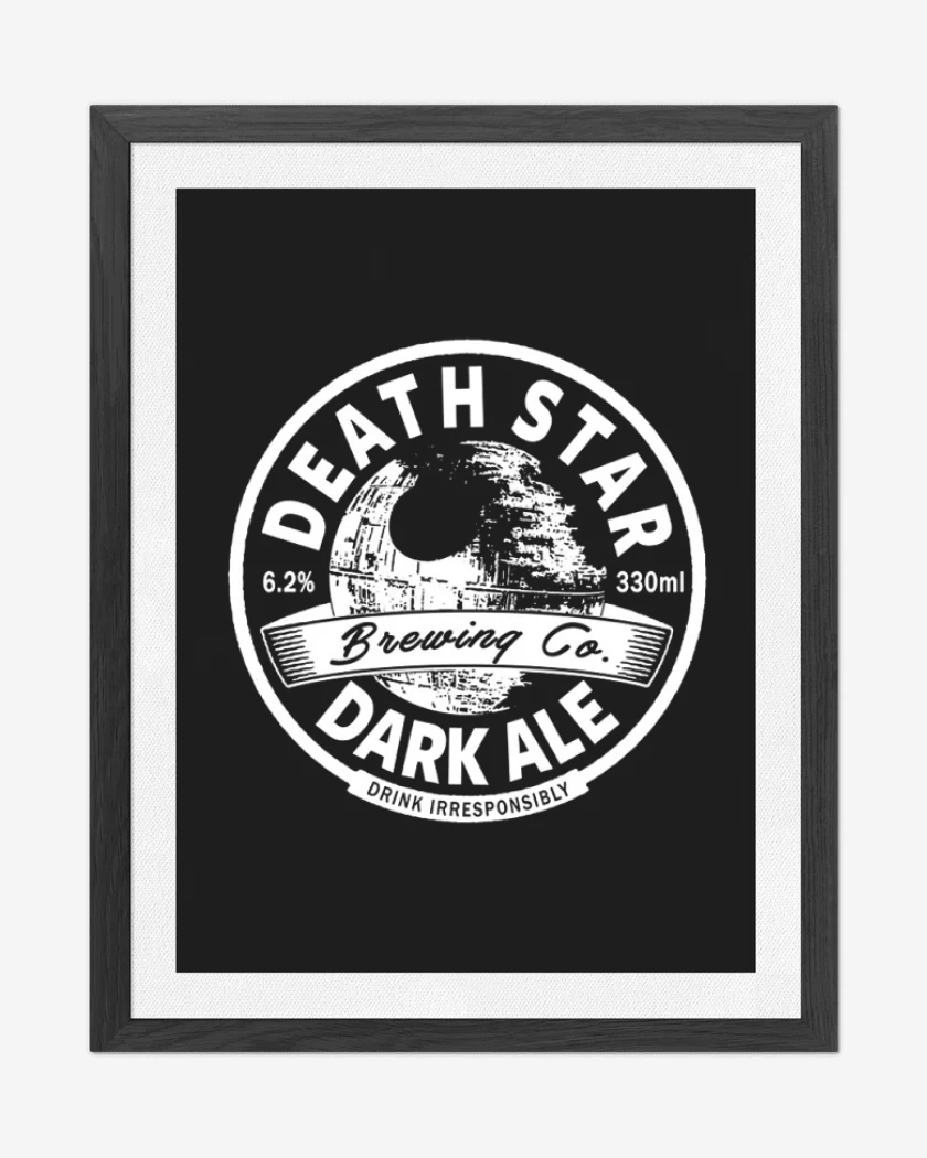 Cuadro decorativo Negro de death star 2
