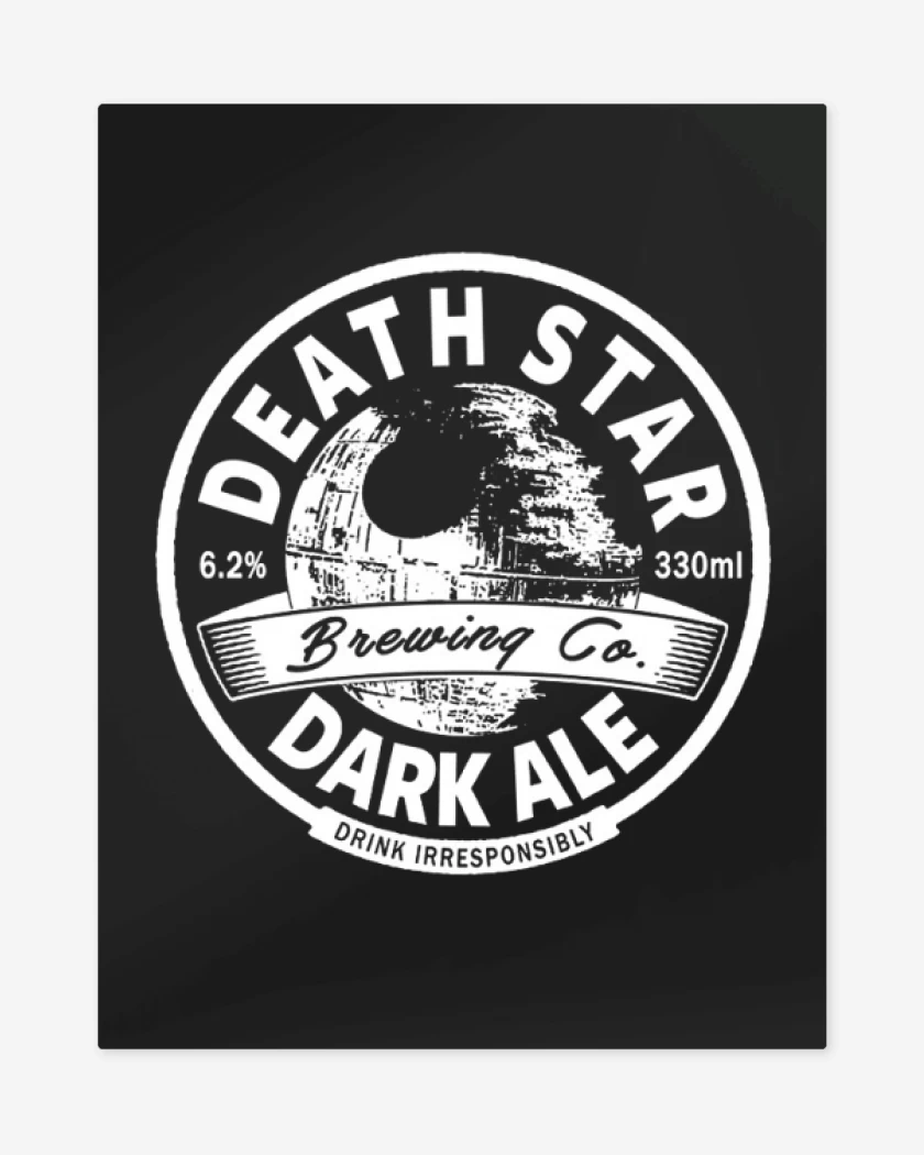 Print metalico Negro de death star 2