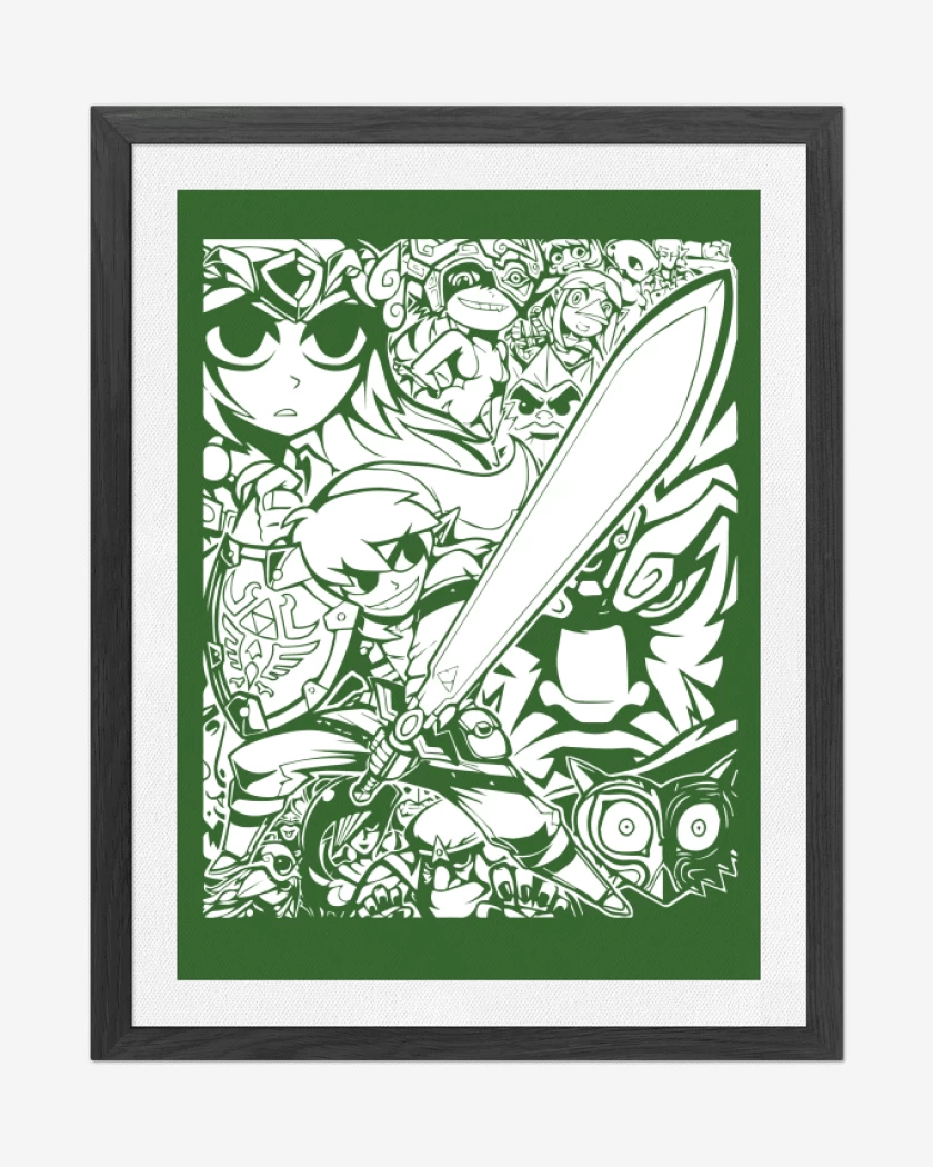 Cuadro decorativo Verde jade de Zelda - Personajes
