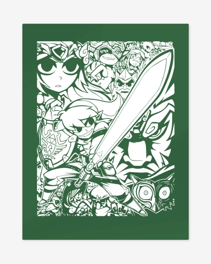 Print metalico Verde jade de Zelda - Personajes