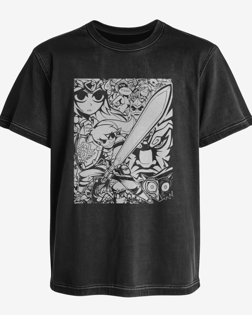 Polera desgastada Negro de Zelda - Personajes