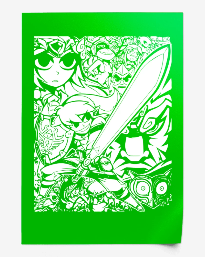 Print Verde jade de Zelda - Personajes