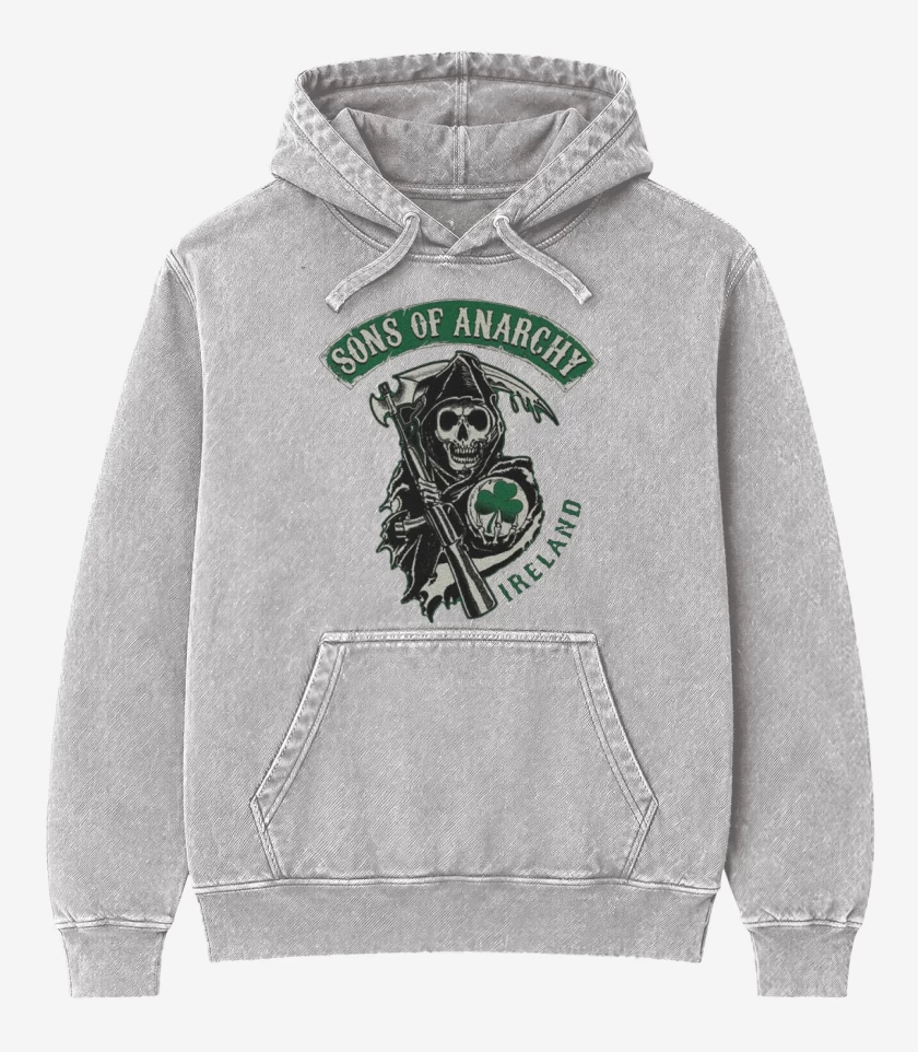 Poleron Canguro Acid Wash Gris Melange de Sons of Anarchy Ireland