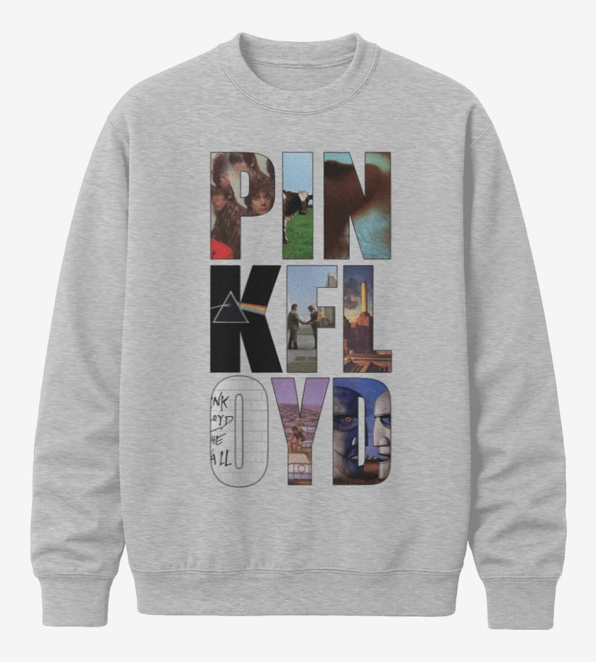 Poleron polo Gris Melange de Pink Floyd discos
