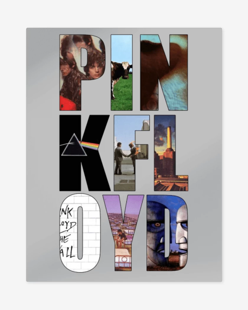 Print metalico Gris Melange de Pink Floyd discos