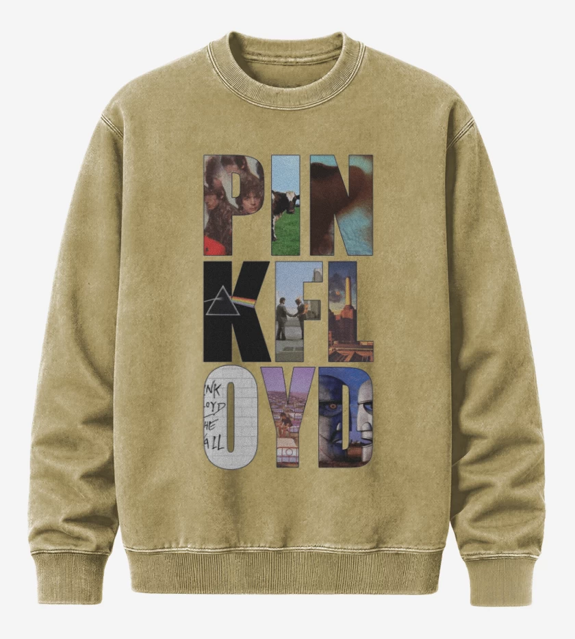Poleron Polo Acid Wash Beige de Pink Floyd discos