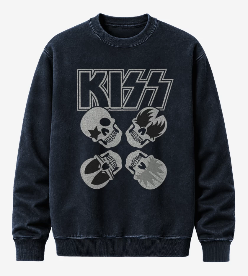 Poleron Polo Acid Wash Azul Marino de Kiss