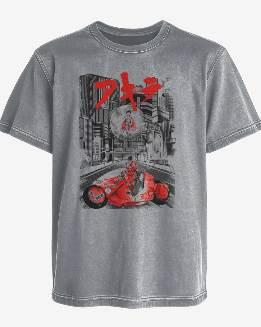 Polera desgastada Gris Melange de Akira 2