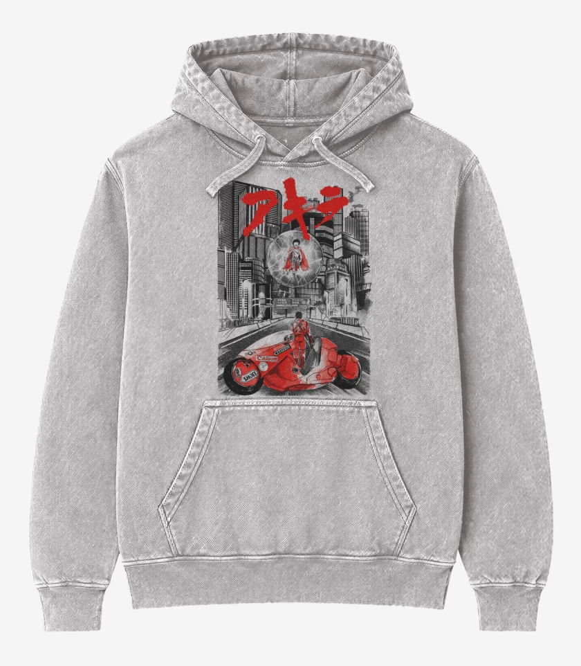 Poleron Canguro Acid Wash Gris Melange de Akira 2