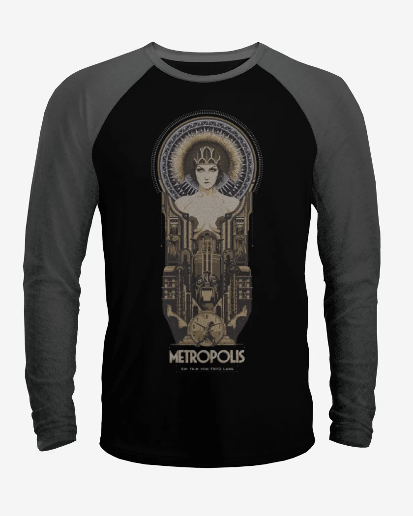 Polera Raglan Negro / Negro Heather de Metropolis