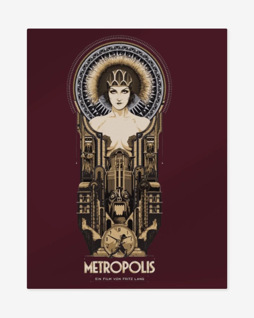 Print metalico Burdeo de Metropolis