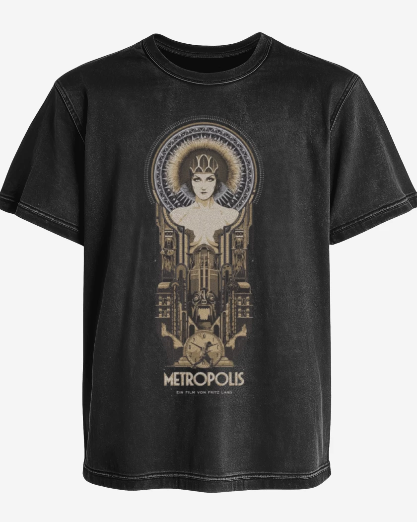 Polera desgastada Negro de Metropolis