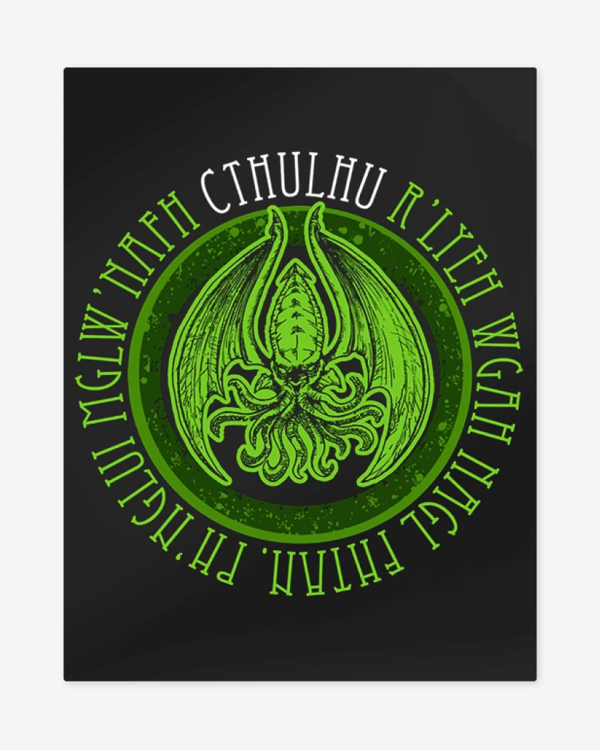 Print metalico Negro de Cthulhu 5