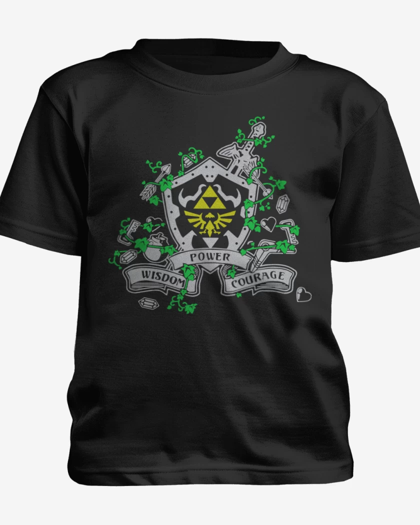 Polera de niño Blanco de Zelda - Power Wisdom Courage