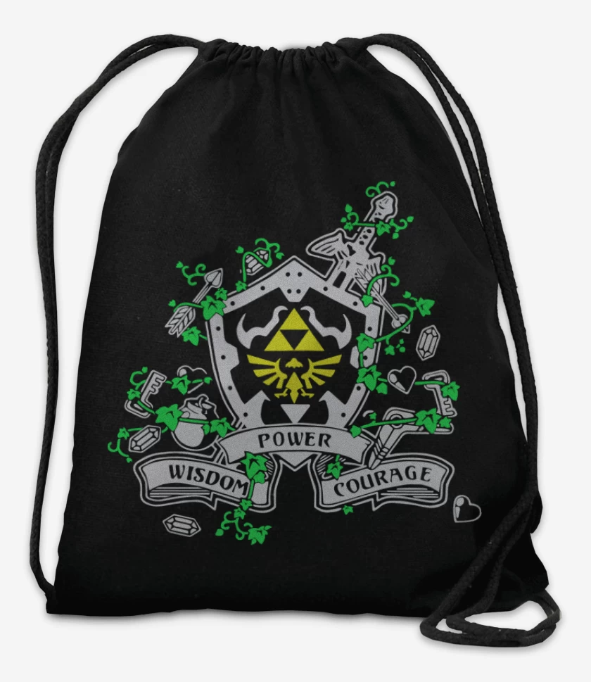 Mochila Negro de Zelda - Power Wisdom Courage