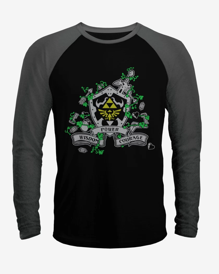 Polera Raglan Zelda - Power Wisdom Courage