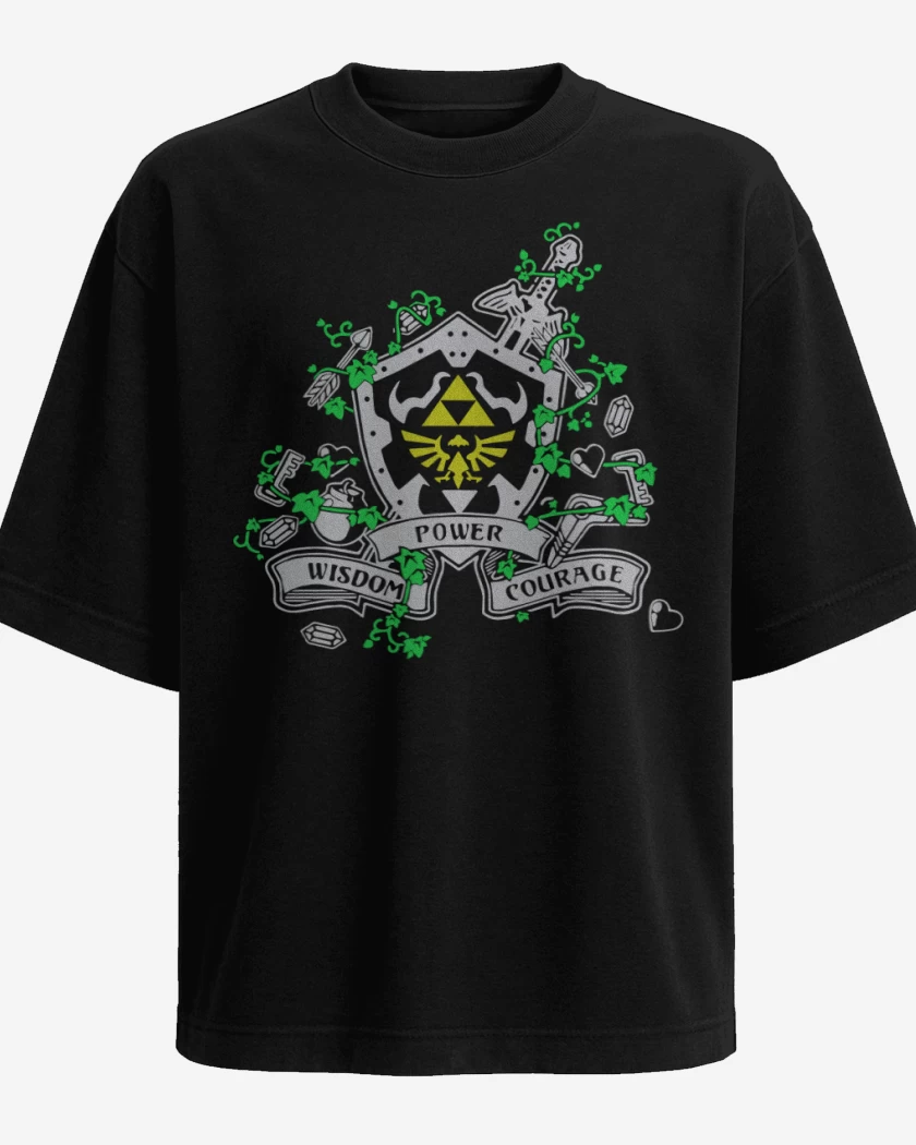 Polera Oversize Zelda - Power Wisdom Courage