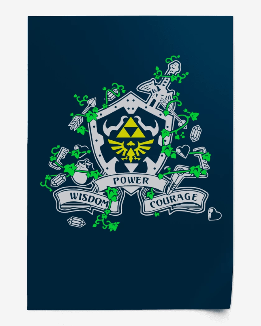 Print Zelda - Power Wisdom Courage
