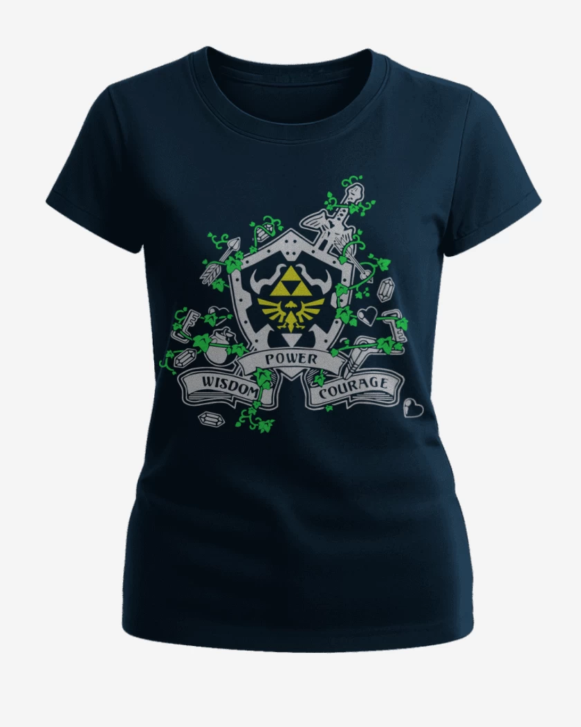 Polera de Mujer Zelda - Power Wisdom Courage