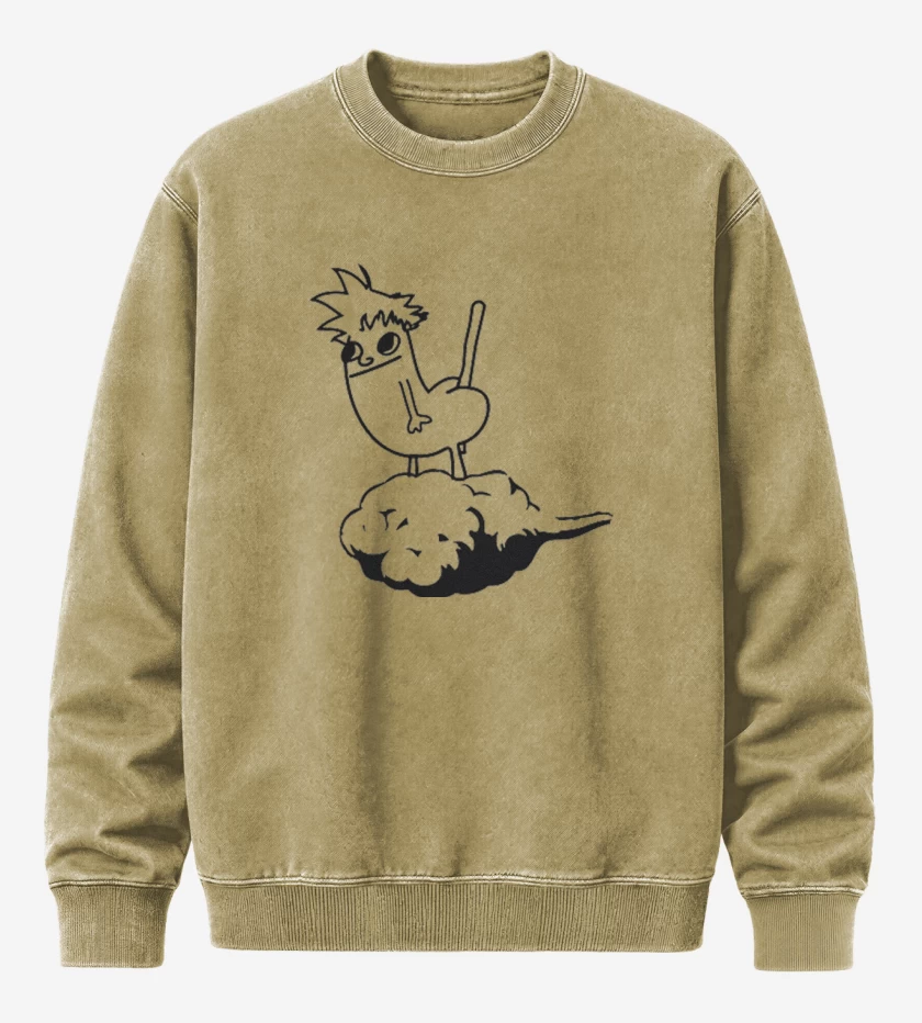 Poleron Polo Acid Wash Beige de Dragon butt