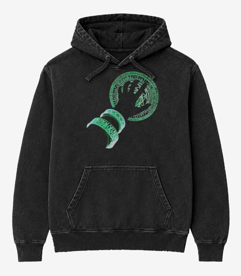 Poleron Canguro Acid Wash Negro de Dr.strange agamotto