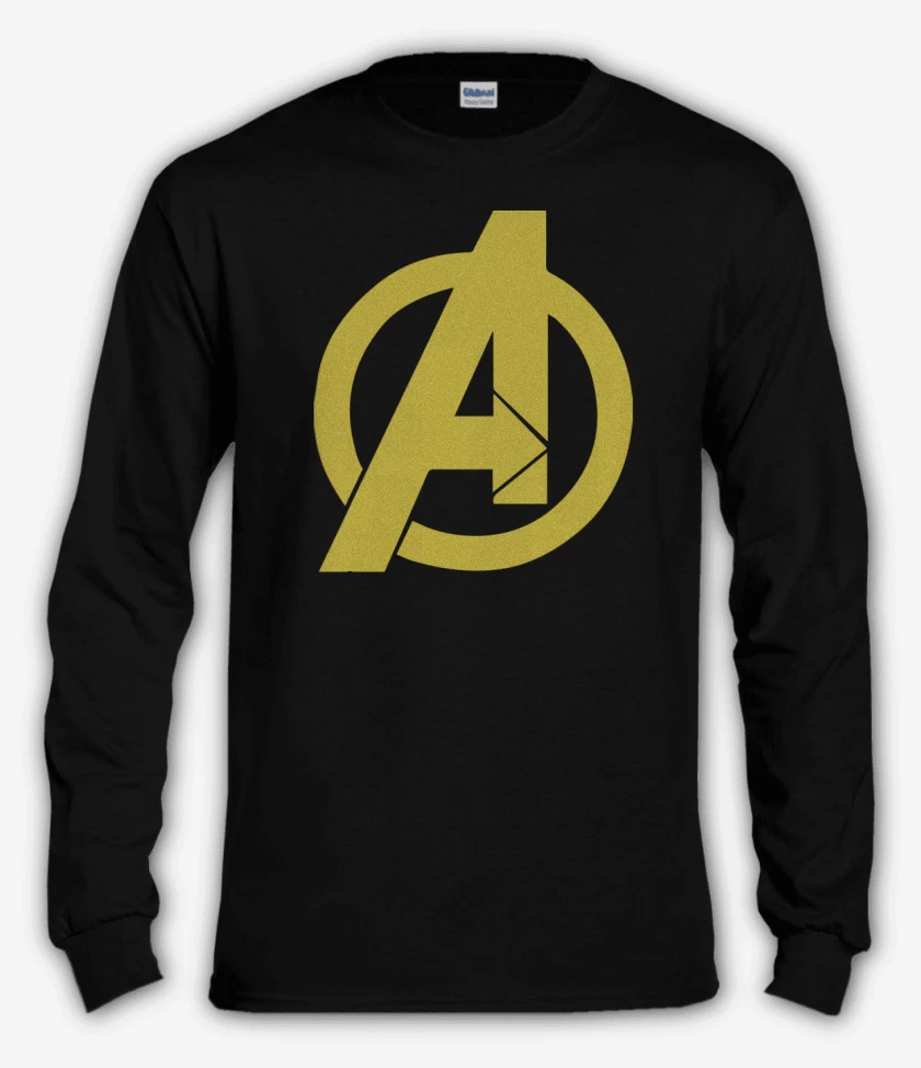 Polera manga larga Negro de Avengers Symbol