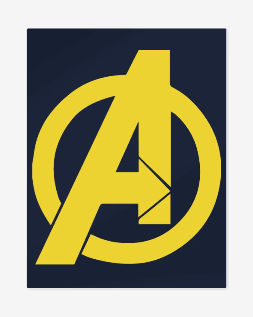 Print metalico Azul Marino de Avengers Symbol