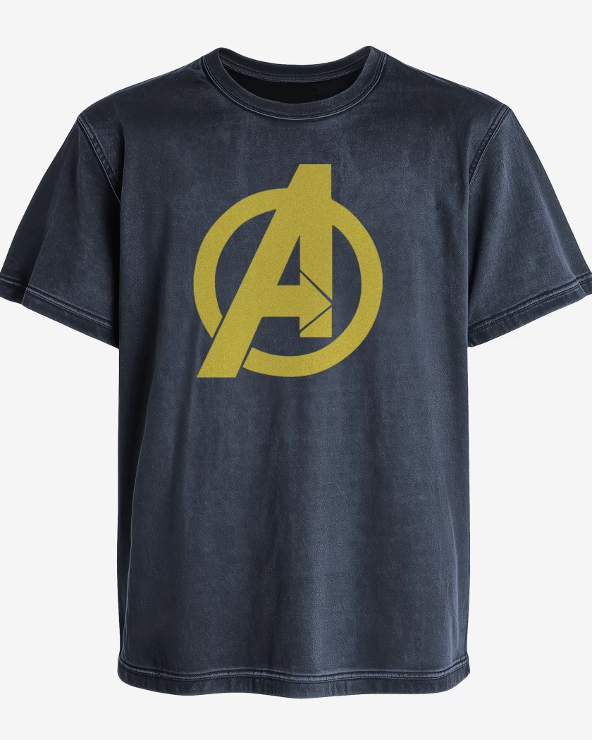 Polera desgastada Azul Marino de Avengers Symbol