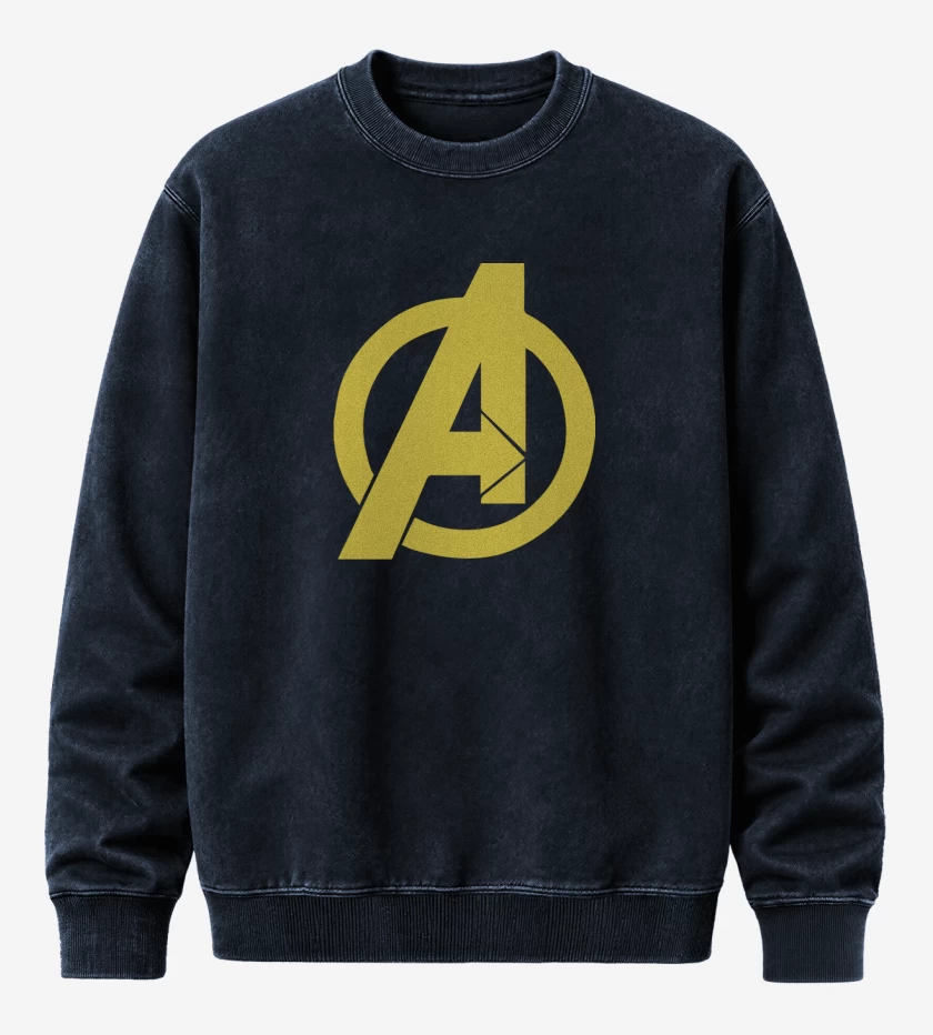Poleron Polo Acid Wash Azul Marino de Avengers Symbol