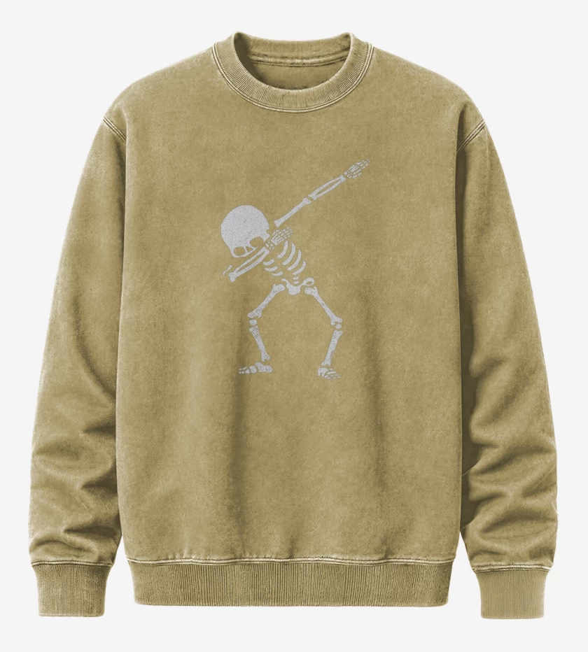 Poleron Polo Acid Wash Beige de Dab skull