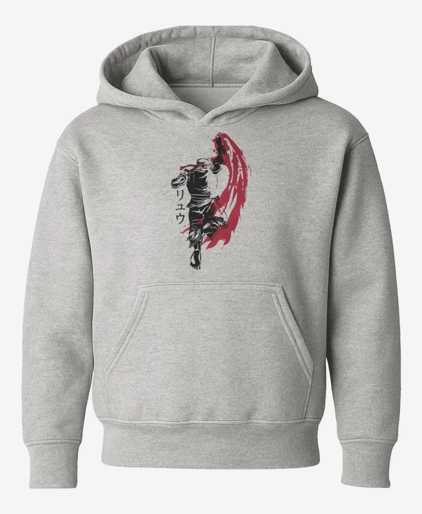 Poleron de niño Gris Melange de Ryu - Shoryuken