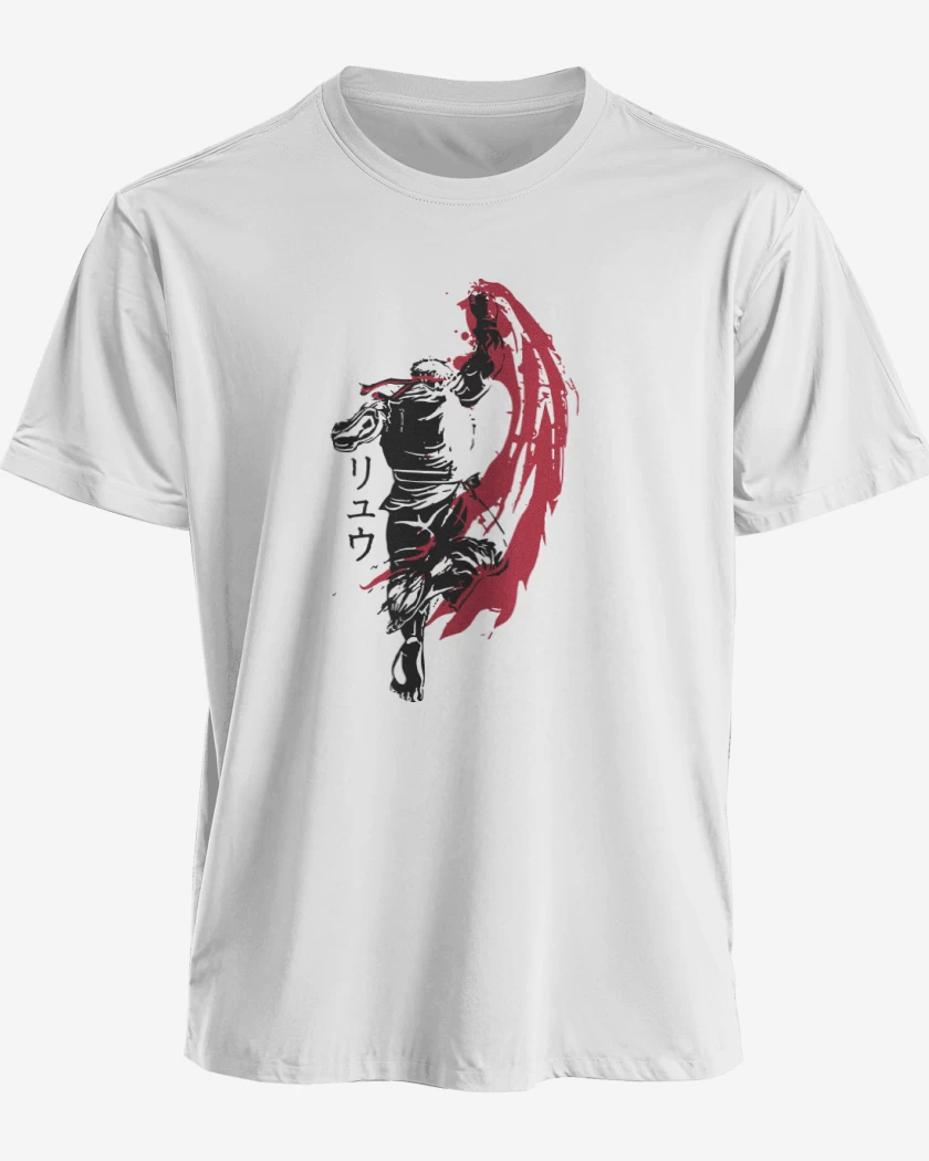 Polera premium Blanco de Ryu - Shoryuken