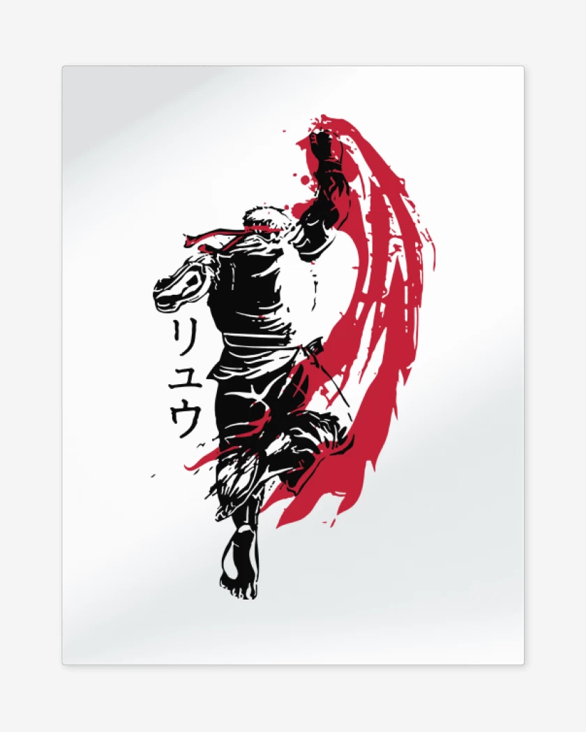 Print metalico Blanco de Ryu - Shoryuken