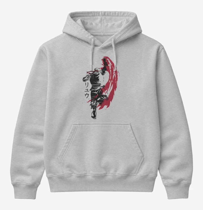 Poleron Canguro básico Gris Melange de Ryu - Shoryuken