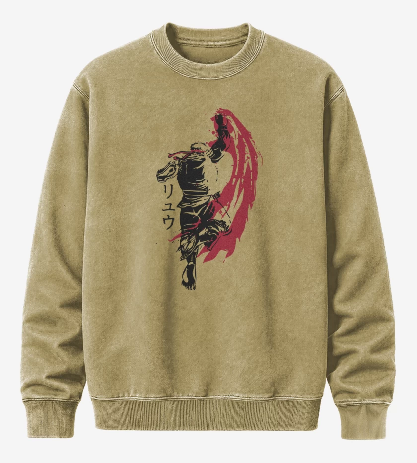 Poleron Polo Acid Wash Beige de Ryu - Shoryuken