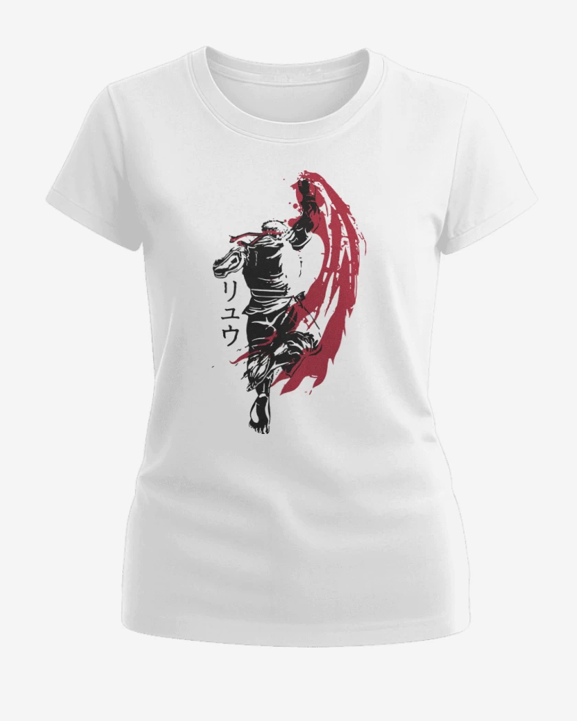 Polera de Mujer Blanco de Ryu - Shoryuken