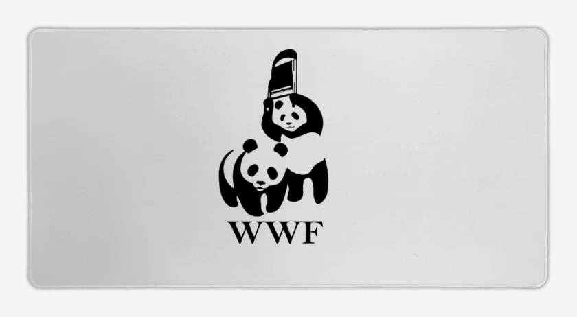 Mouse pad Gamer Blanco de wwf panda