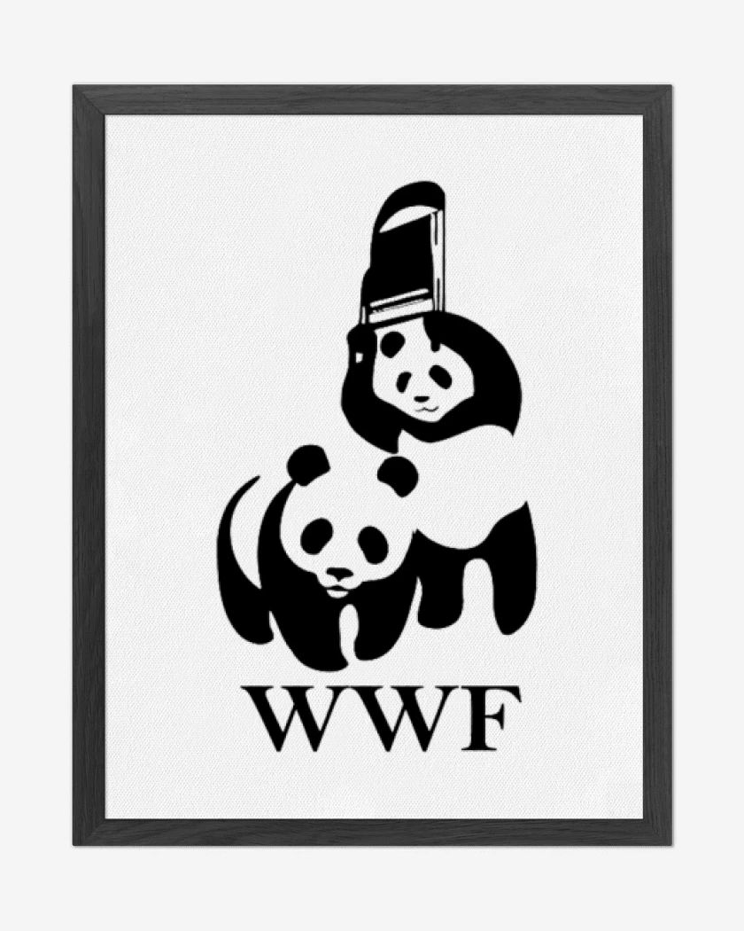 Cuadro decorativo Blanco de wwf panda