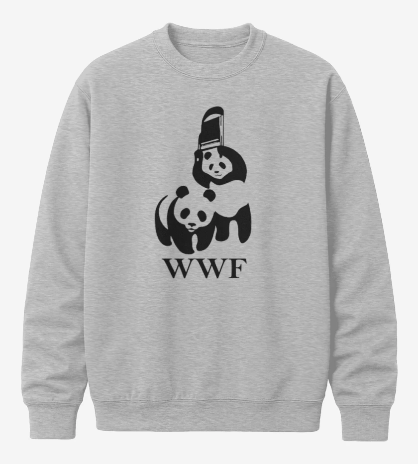 Poleron polo Gris Melange de wwf panda
