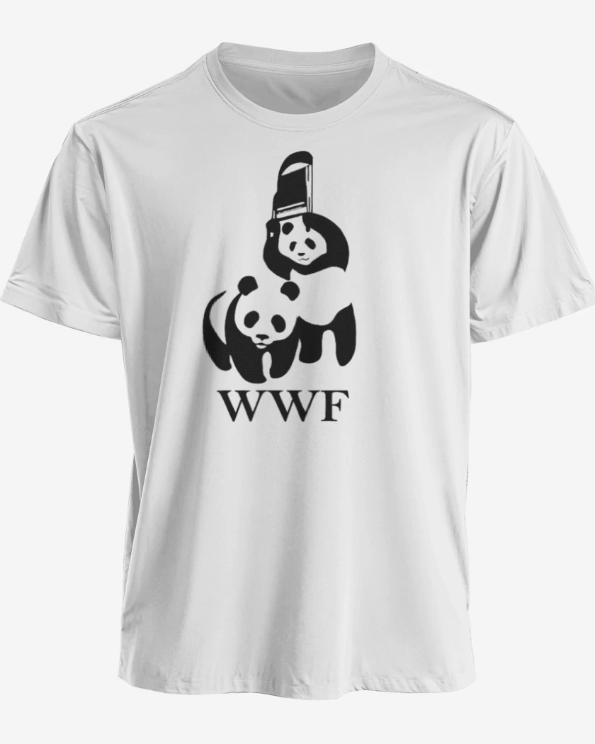 Polera premium Blanco de wwf panda
